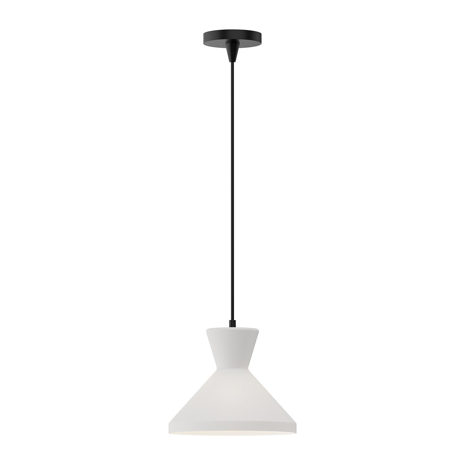 Alora - PD473710MBOP - One Light Pendant - Betty - Matte Black/Opal Glass