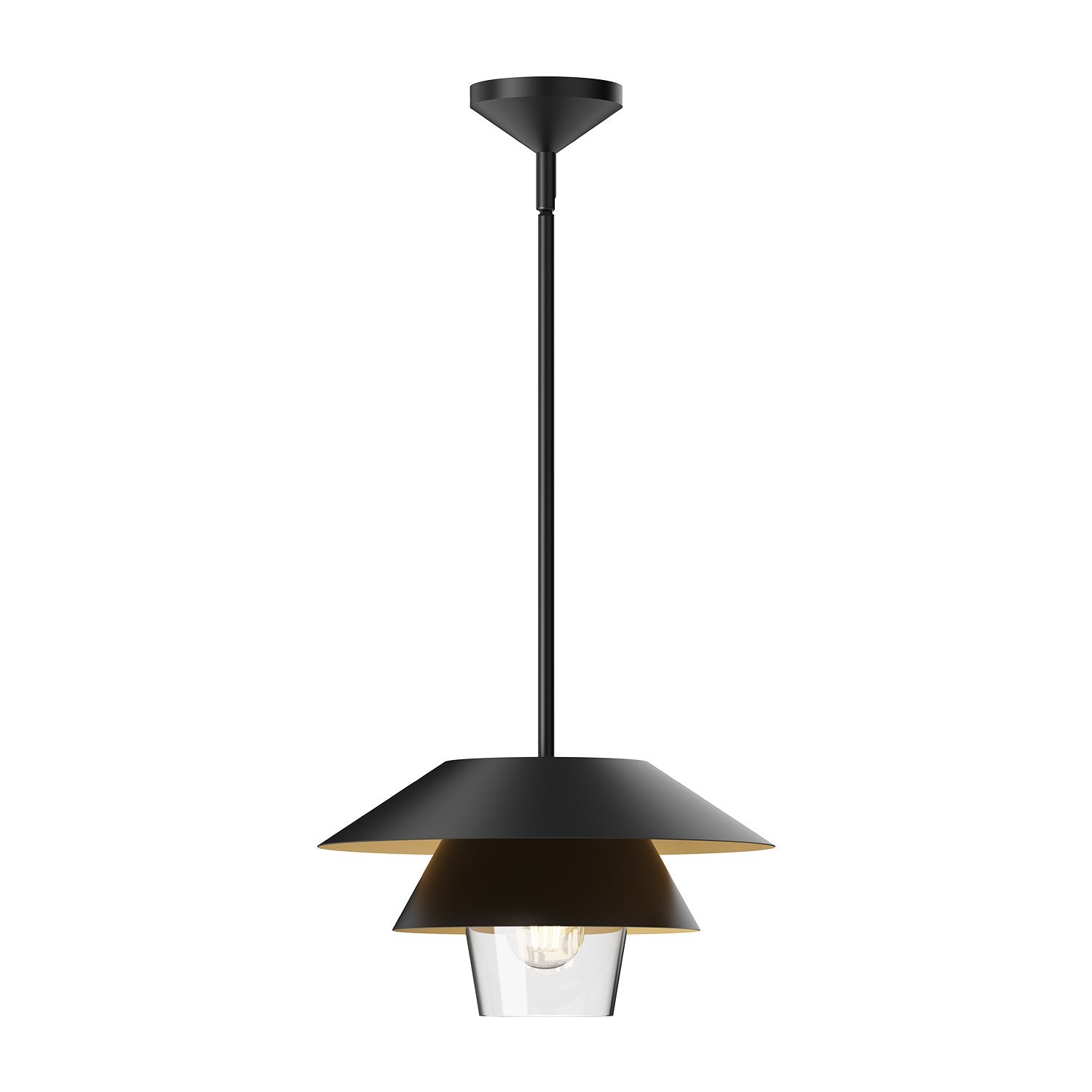 Alora - PD475113MBCL - One Light Pendant - Tetsu - Matte Black/Clear Glass