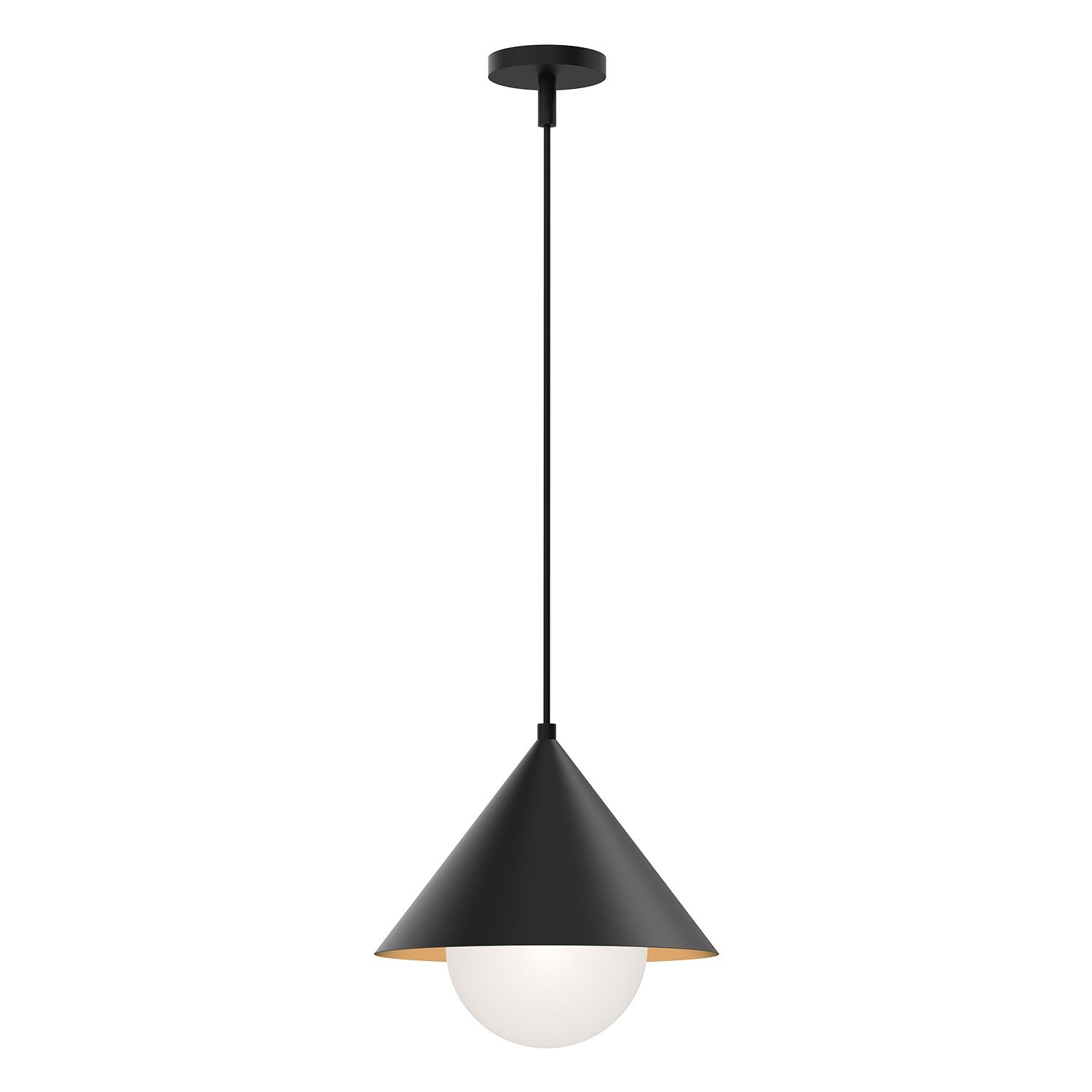 Alora - PD485214MBOP - One Light Pendant - Remy - Matte Black/Opal Glass