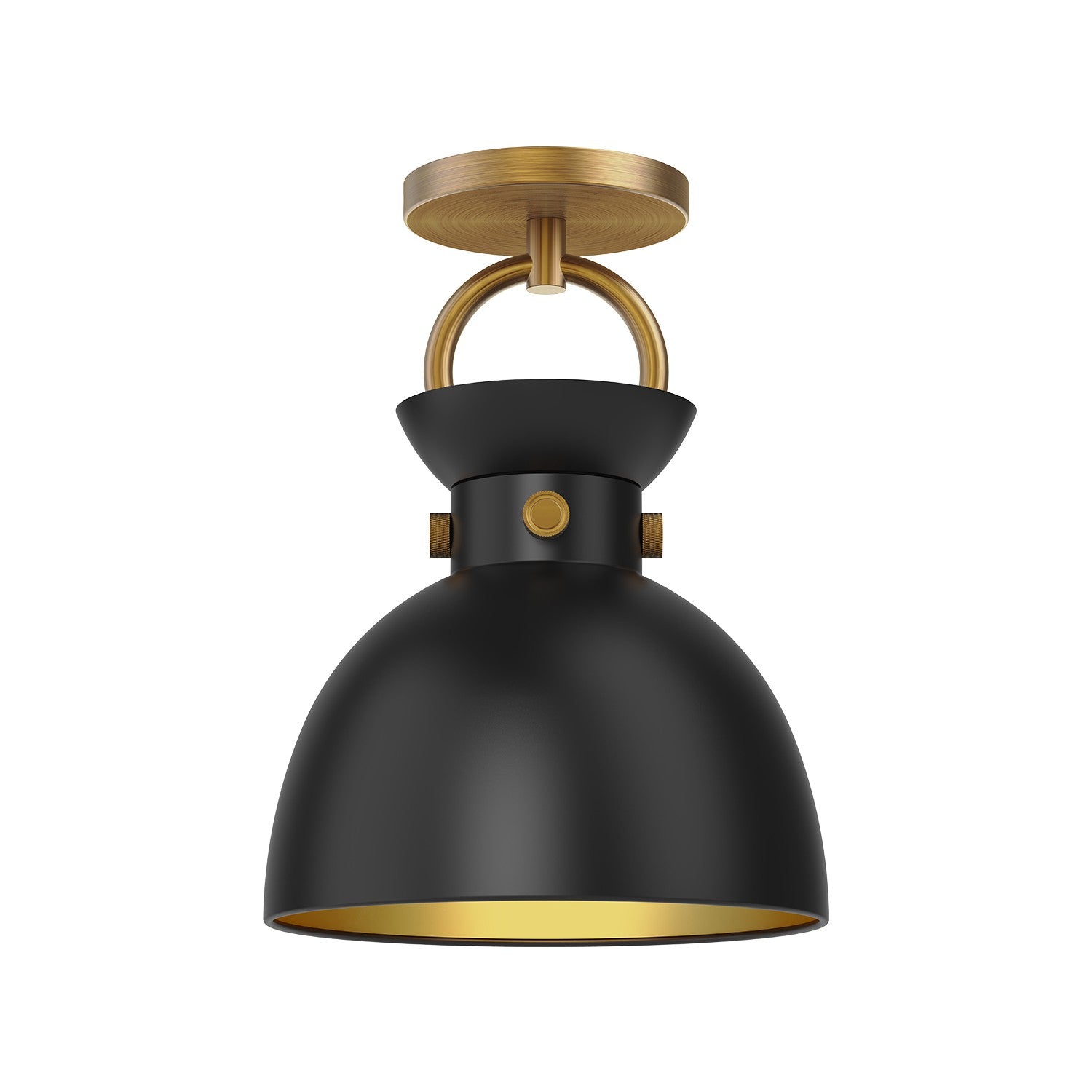 Alora - SF411309AGMB - One Light Semi-Flush Mount - Waldo - Aged Gold/Matte Black