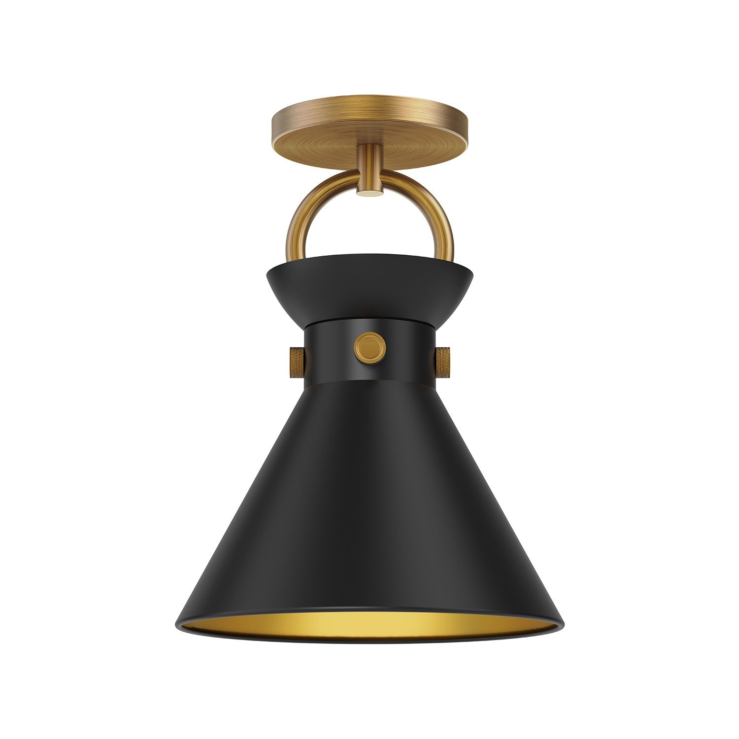 Alora - SF412009AGMB - One Light Semi-Flush Mount - Emerson - Aged Gold/Matte Black