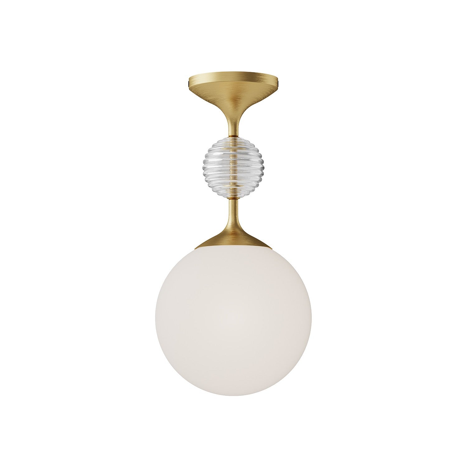 Alora - SF415308BGOP - One Light Semi-Flush Mount - Celia - Brushed Gold/Opal Glass