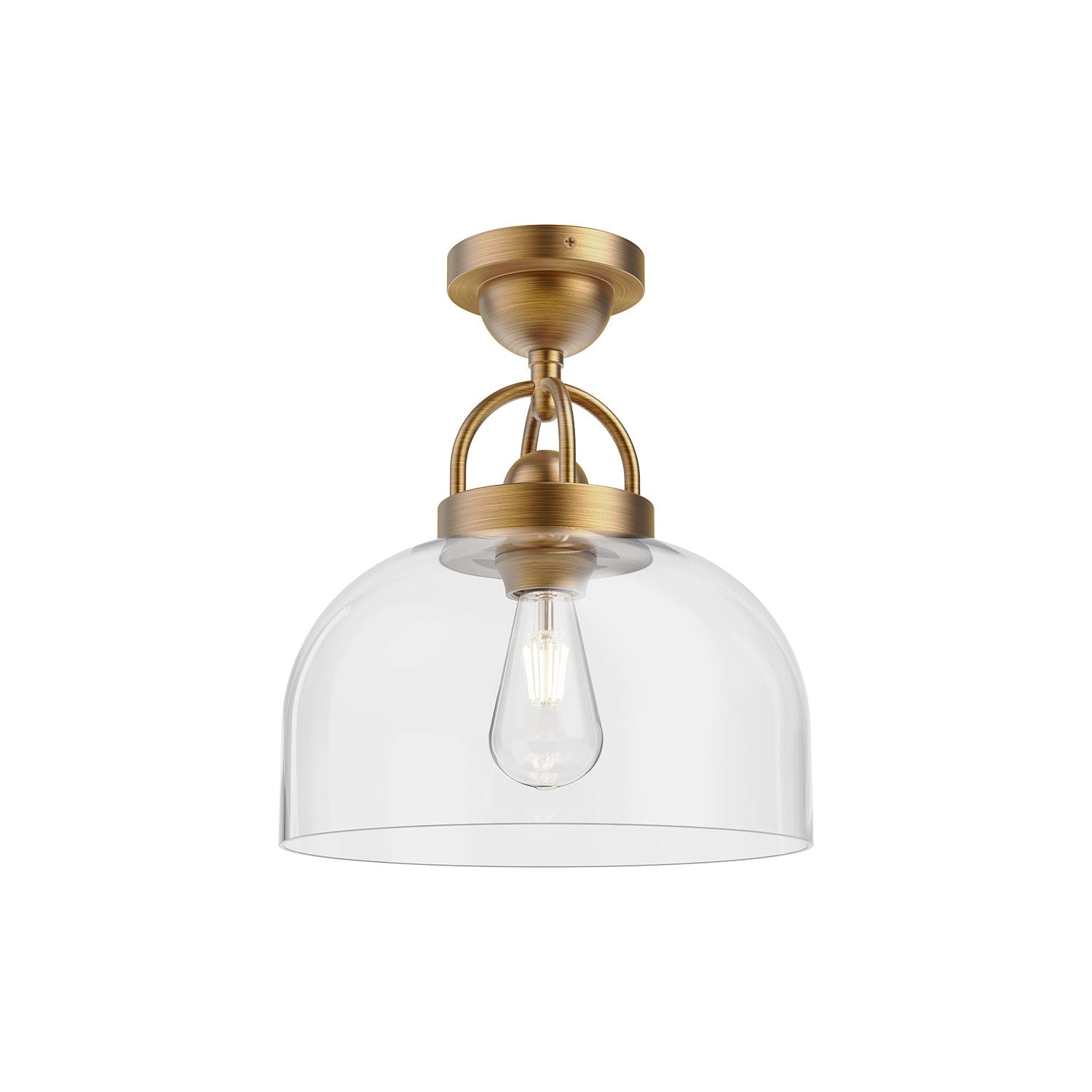 Alora - SF461101AG - One Light Semi-Flush Mount - Lancaster - Aged Gold