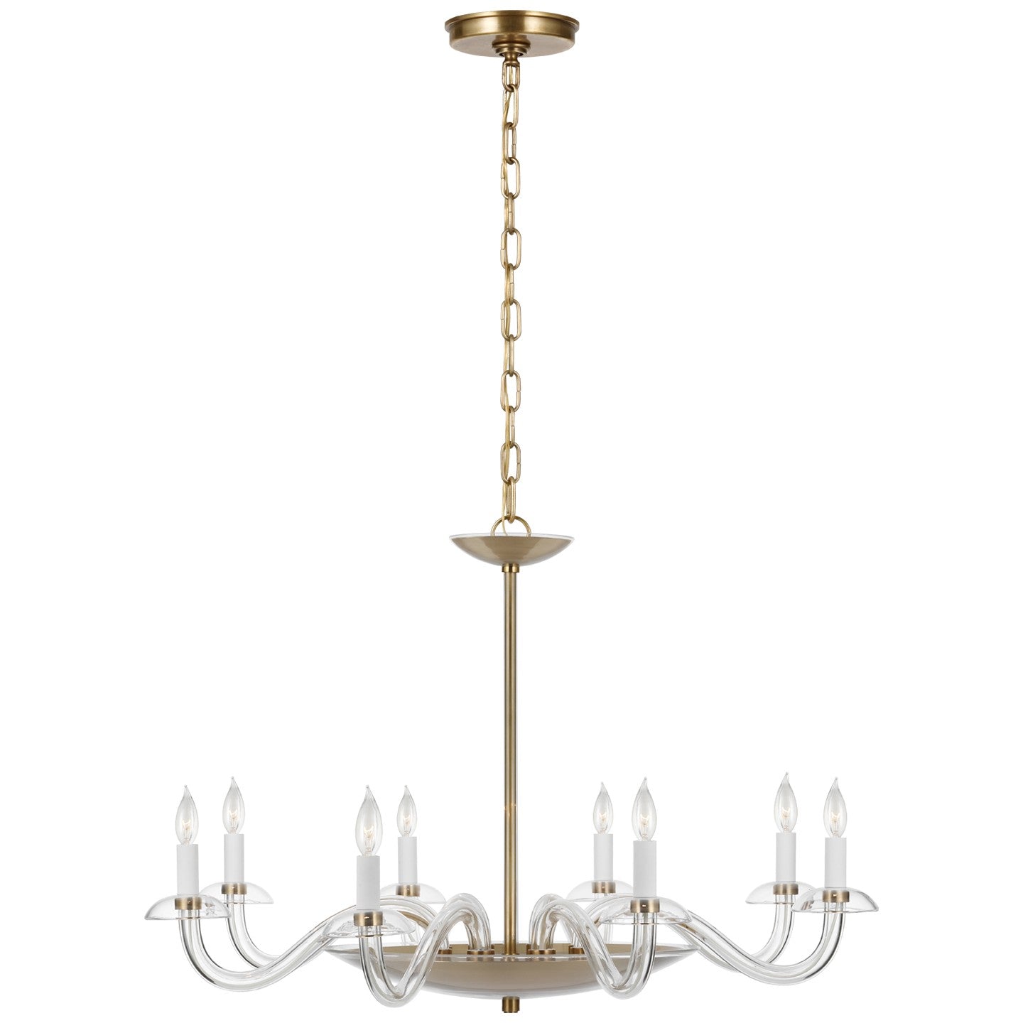 Visual Comfort Signature - PCD 5020CG/HAB - LED Chandelier - Brigitte - Clear Glass and Hand-Rubbed Antique Brass