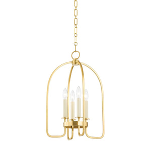 Hudson Valley - 6314-AGB - Four Light Lantern - Oakville - Aged Brass