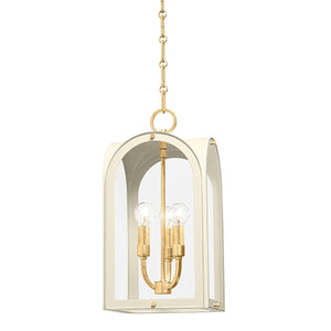 Hudson Valley - 6610-VGL/SSD - Three Light Lantern - Lincroft - Vintage Gold Leaf/Soft Sand