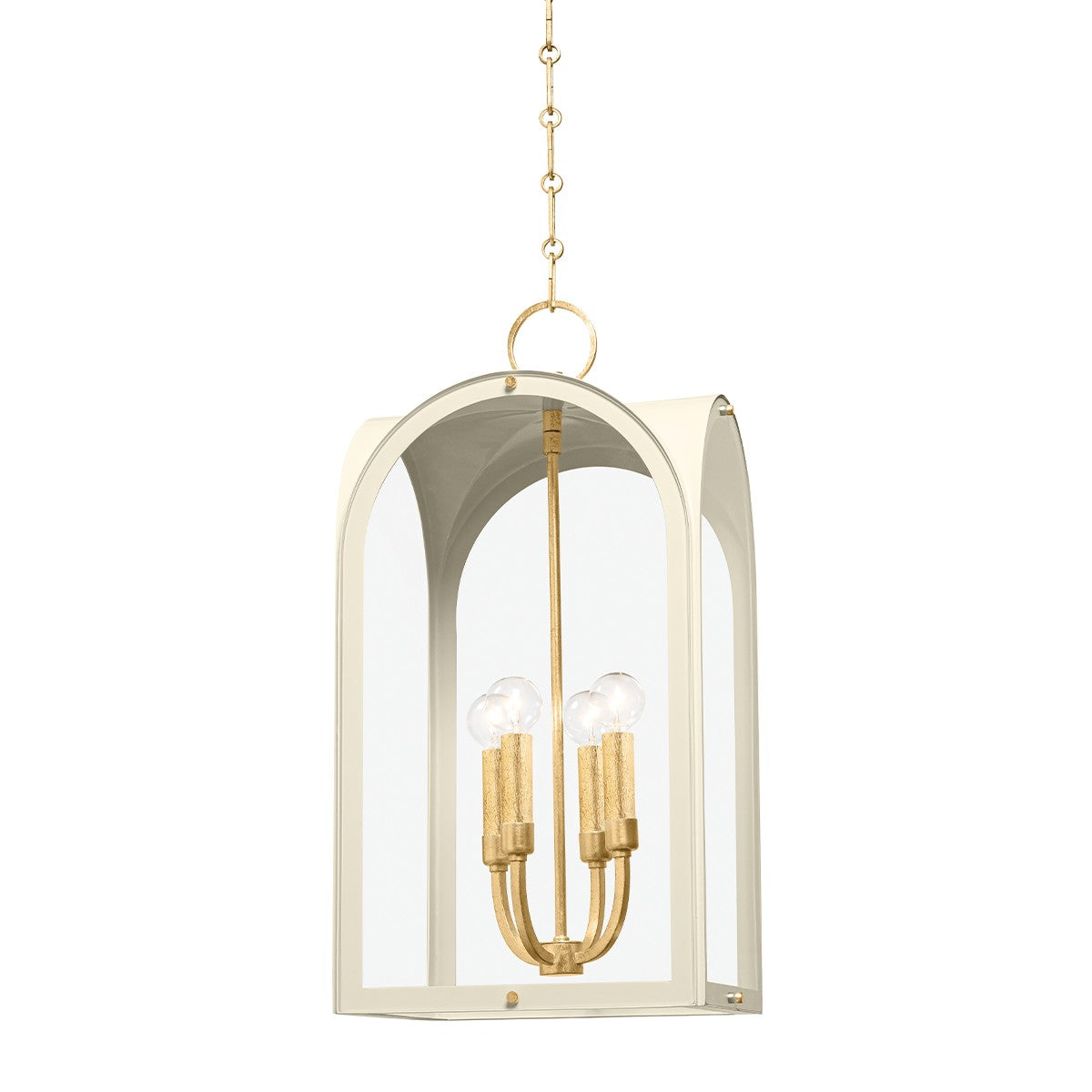 Hudson Valley - 6613-VGL/SSD - Four Light Lantern - Lincroft - Vintage Gold Leaf/Soft Sand