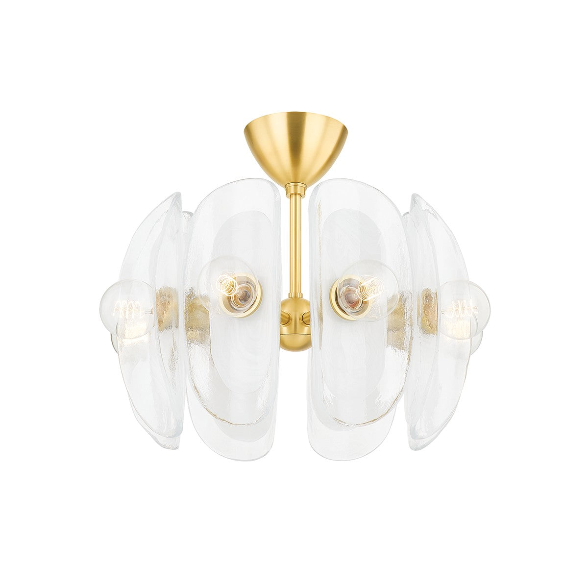 Hudson Valley - 9122-AGB - Eight Light Semi Flush Mount - Hilo - Aged Brass