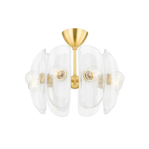 Hudson Valley - 9122-AGB - Eight Light Semi Flush Mount - Hilo - Aged Brass