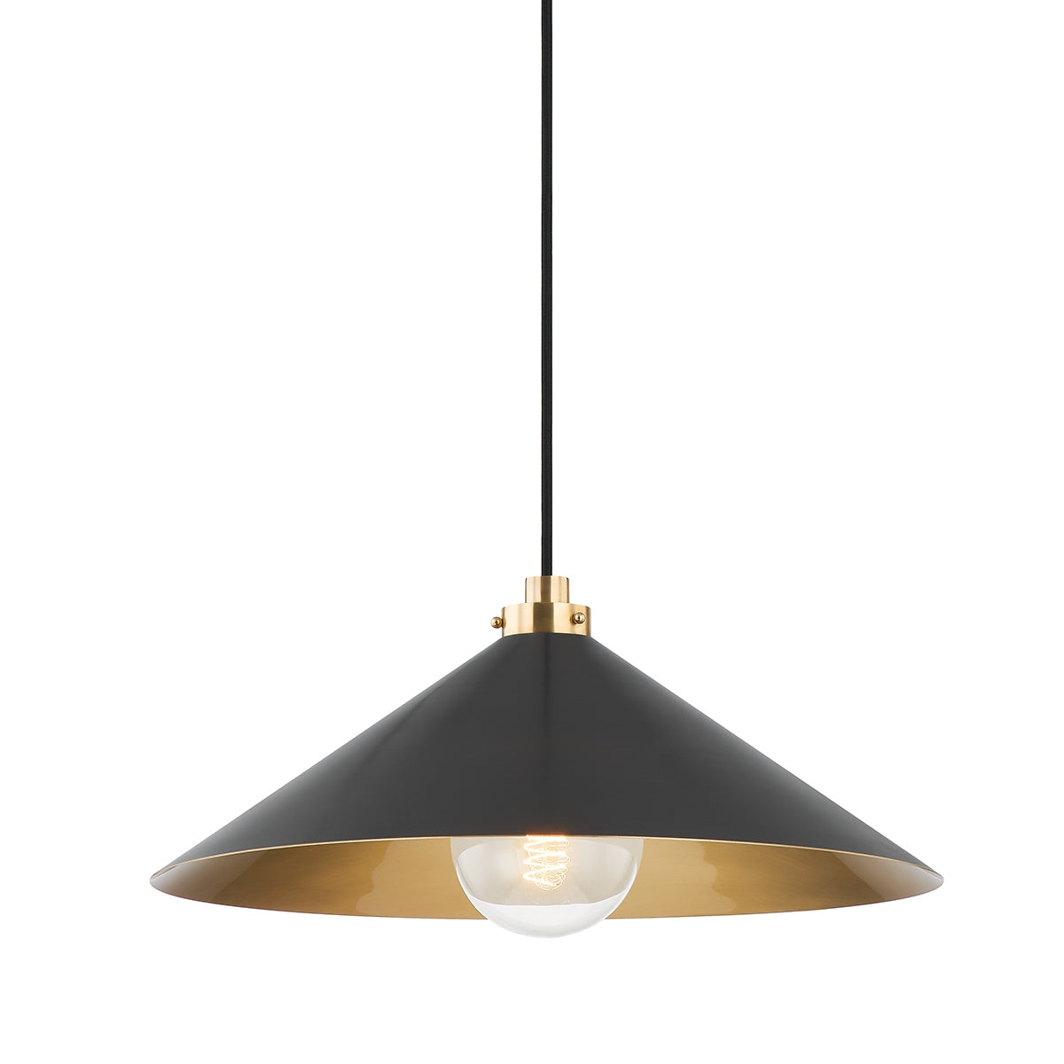 Hudson Valley - MDS1402-AGB/DB - One Light Pendant - Clivedon - Aged Brass/Distressed Bronze