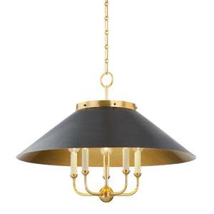 Hudson Valley - MDS1403-AGB/DB - Five Light Chandelier - Clivedon - Aged Brass/Distressed Bronze