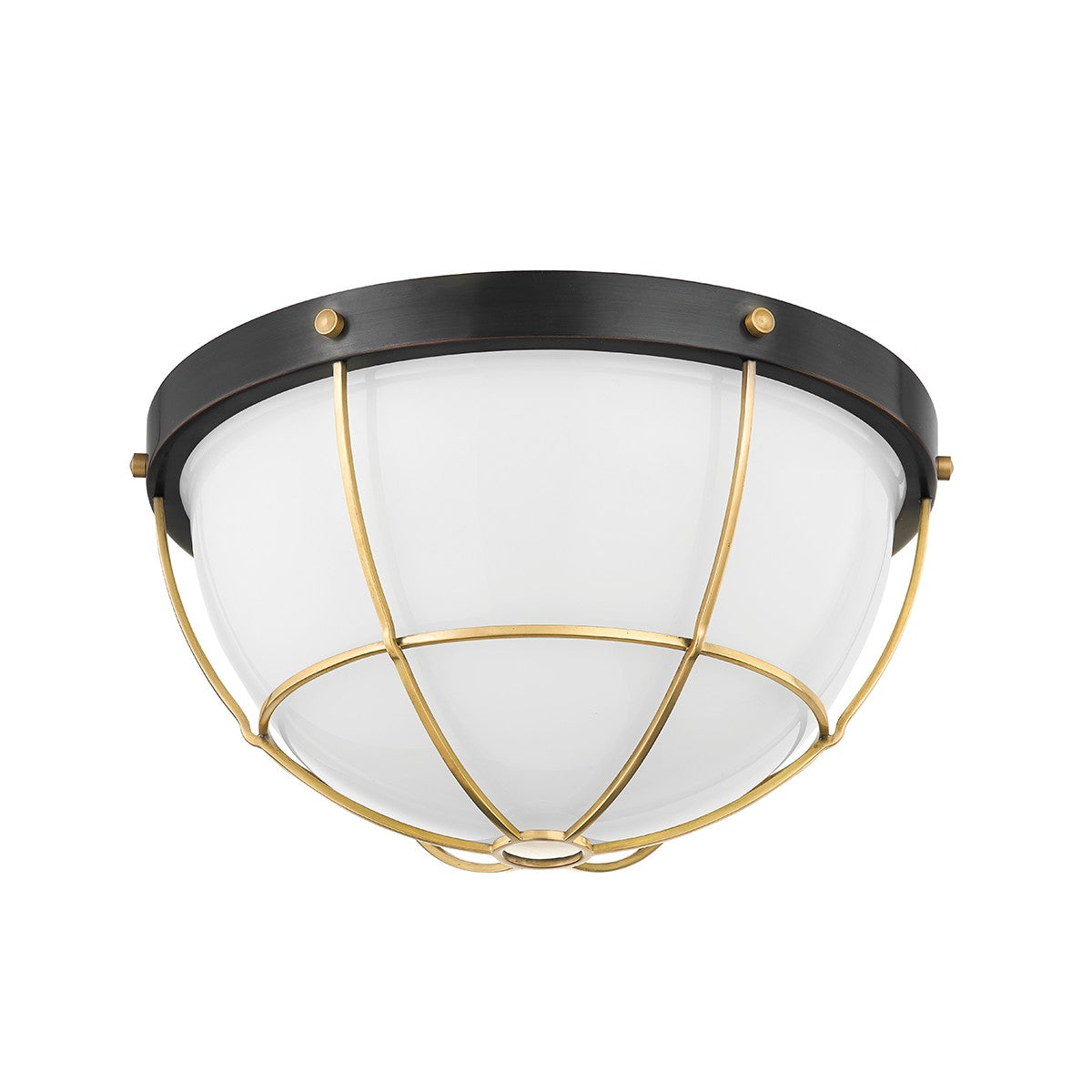 Hudson Valley - MDS1501-AGB/DB - Two Light Flush Mount - Holkham - Aged Brass