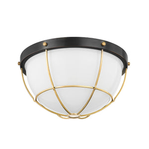 Hudson Valley - MDS1501-AGB/DB - Two Light Flush Mount - Holkham - Aged Brass