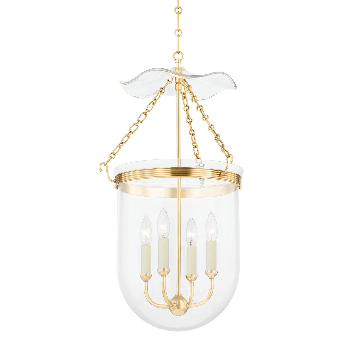 Hudson Valley - MDS1602-AGB - Four Light Lantern - Rousham - Aged Brass