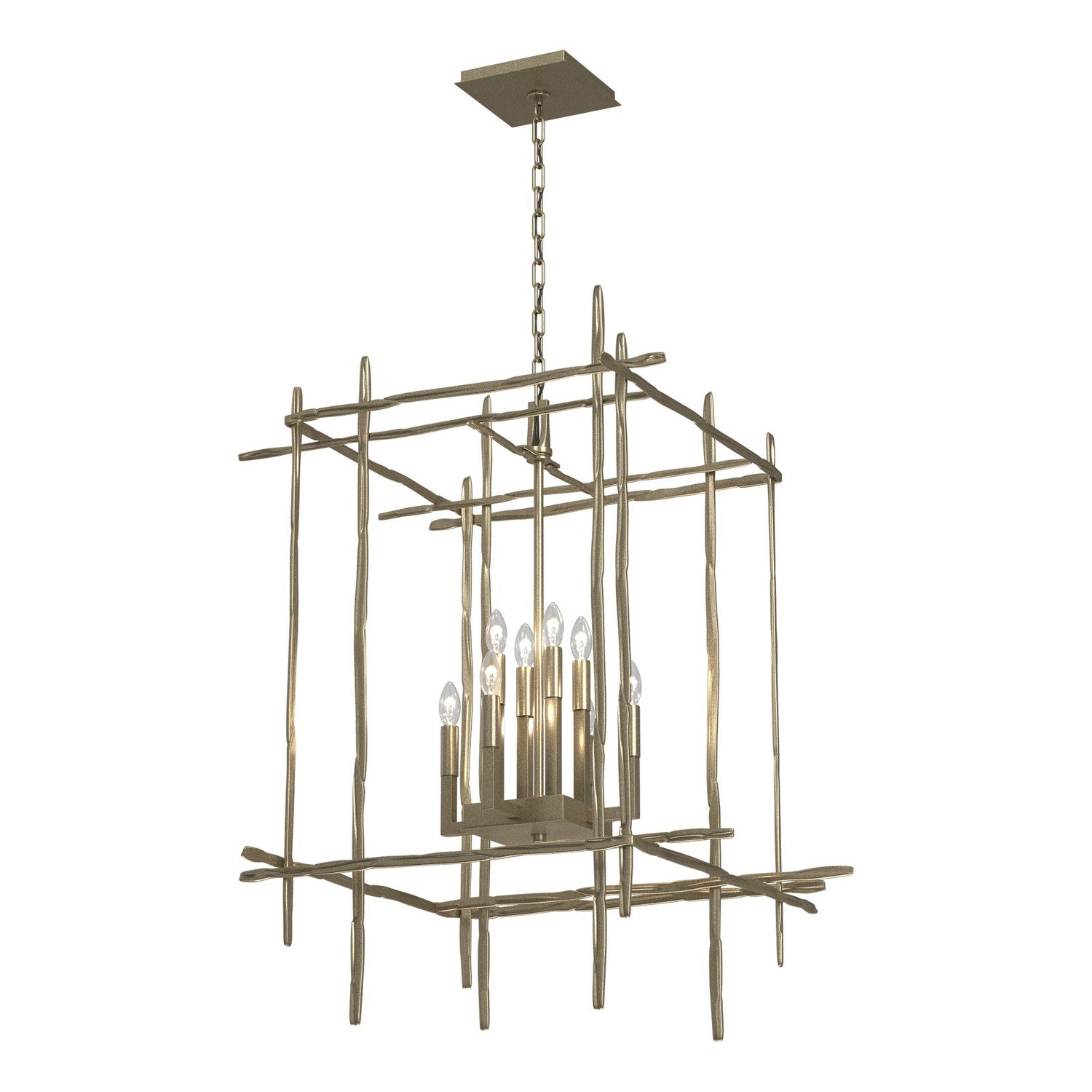 Hubbardton Forge - 101317-SKT-84 - Eight Light Chandelier - Tura - Soft Gold