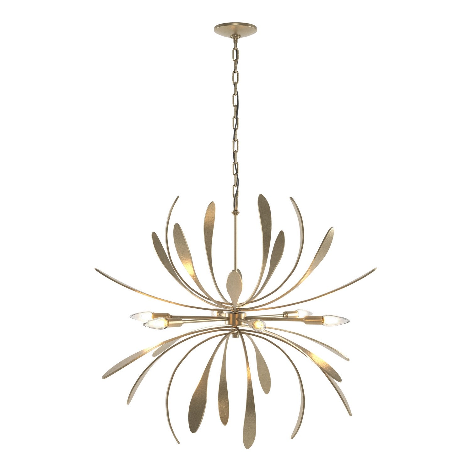 Hubbardton Forge - 104350-SKT-84 - Six Light Chandelier - Dahlia - Soft Gold