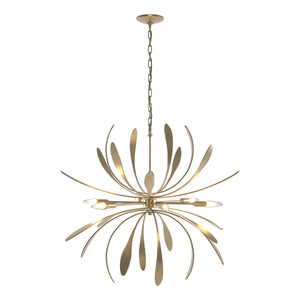 Hubbardton Forge - 104350-SKT-84 - Six Light Chandelier - Dahlia - Soft Gold