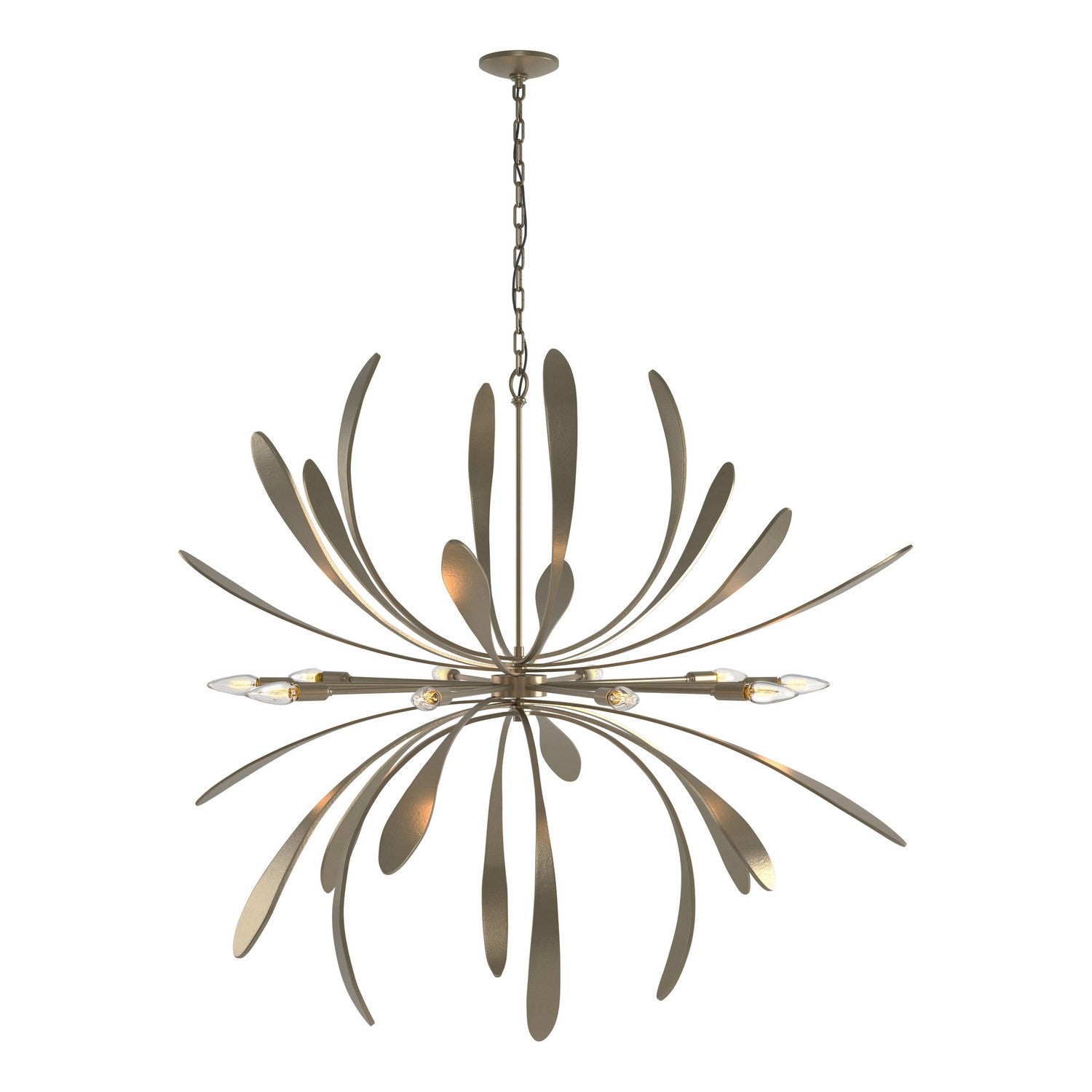 Hubbardton Forge - 104355-SKT-84 - Ten Light Chandelier - Dahlia - Soft Gold