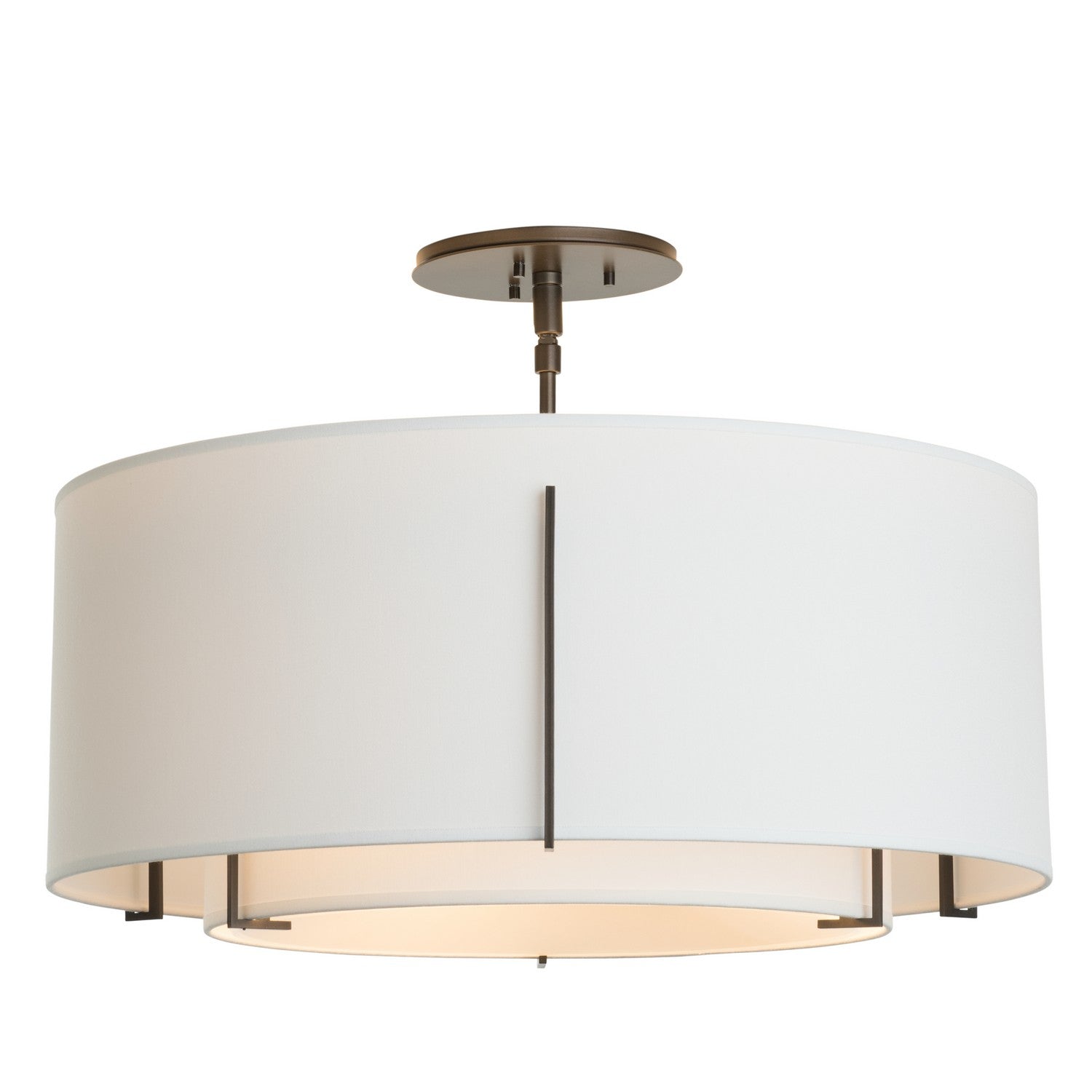 Hubbardton Forge - 126503-SKT-07-SF1590-SF2290 - Exos Double Shade Semi-Flush - Exos - Dark Smoke