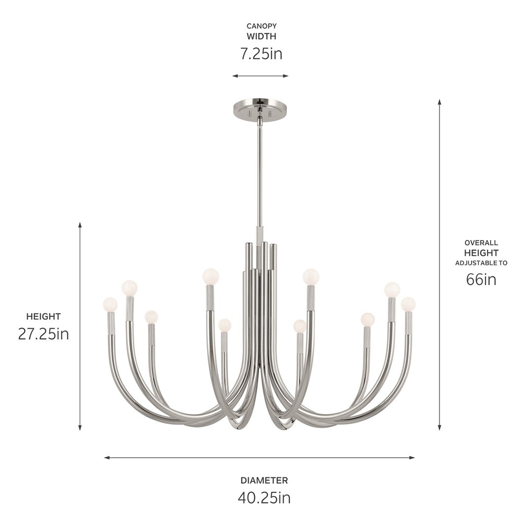 Kichler - 52551PN - Ten Light Chandelier - Odensa - Polished Nickel