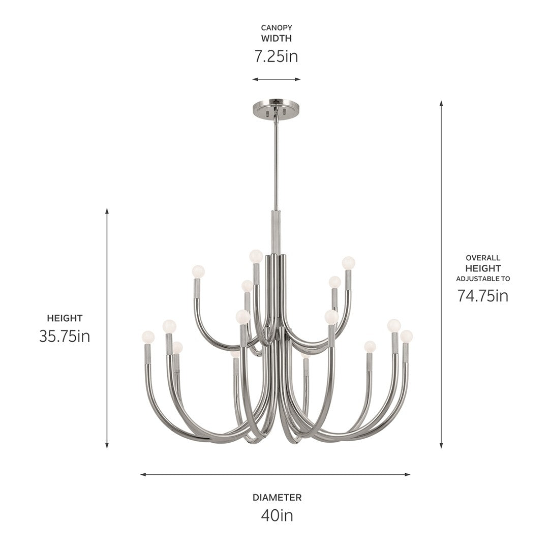 Kichler - 52552PN - 15 Light Chandelier - Odensa - Polished Nickel