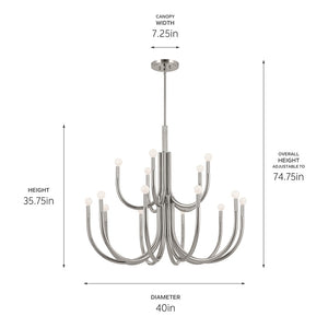 Kichler - 52552PN - 15 Light Chandelier - Odensa - Polished Nickel