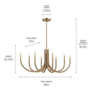 Kichler - 52553CPZ - Eight Light Chandelier - Odensa - Champagne Bronze