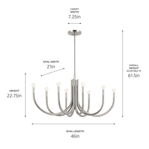 Kichler - 52553PN - Eight Light Chandelier - Odensa - Polished Nickel