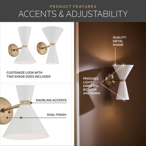 Kichler - 52570CPZWH - Two Light Wall Sconce - Phix - Champagne Bronze