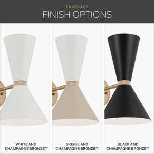 Kichler - 52570CPZWH - Two Light Wall Sconce - Phix - Champagne Bronze