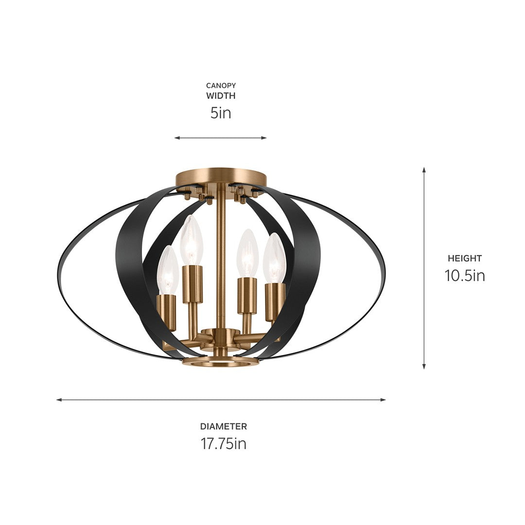 Kichler - 52588CPZ - Four Light Flush Mount - Cecil - Champagne Bronze