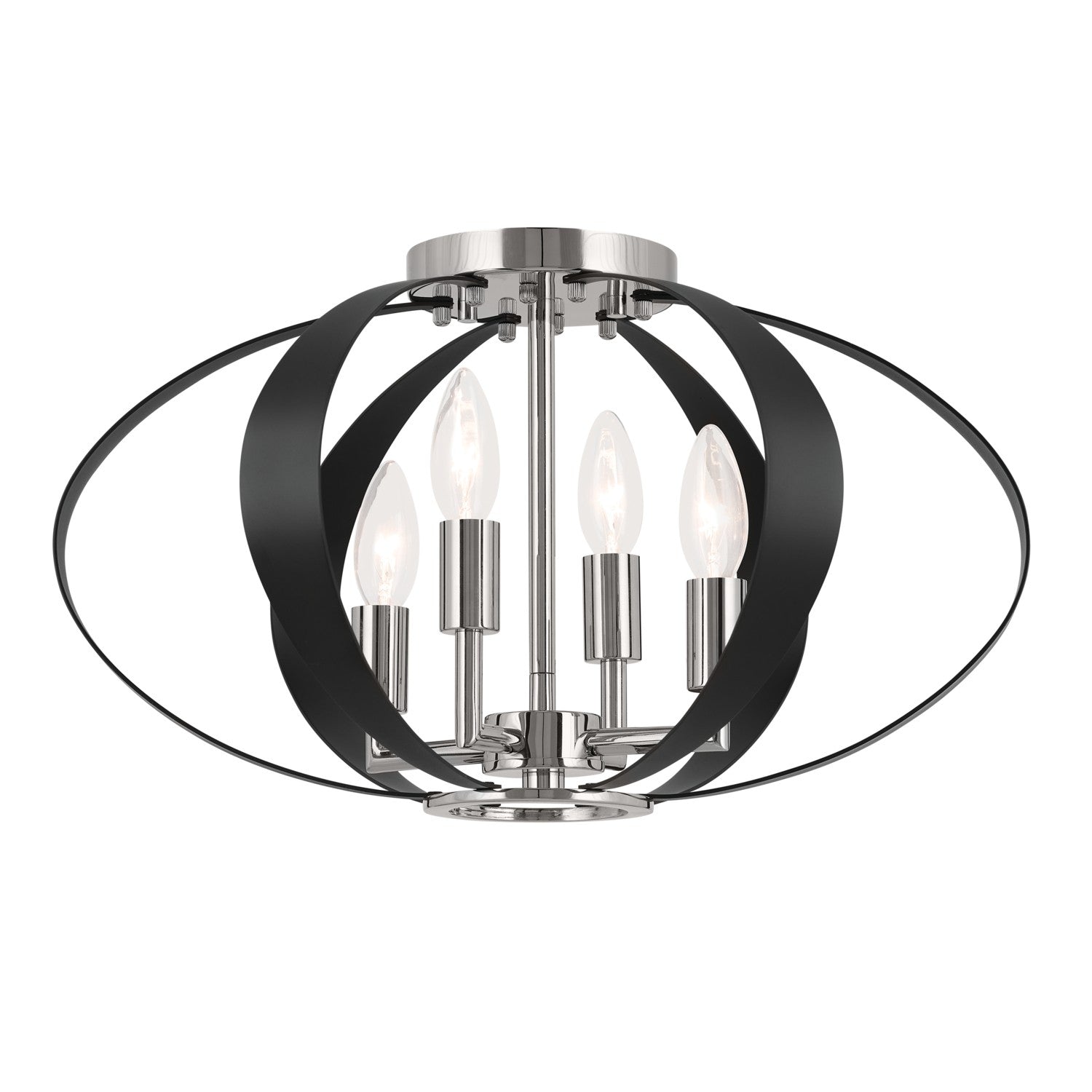 Kichler - 52588PN - Four Light Flush Mount - Cecil - Polished Nickel