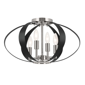 Kichler - 52588PN - Four Light Flush Mount - Cecil - Polished Nickel