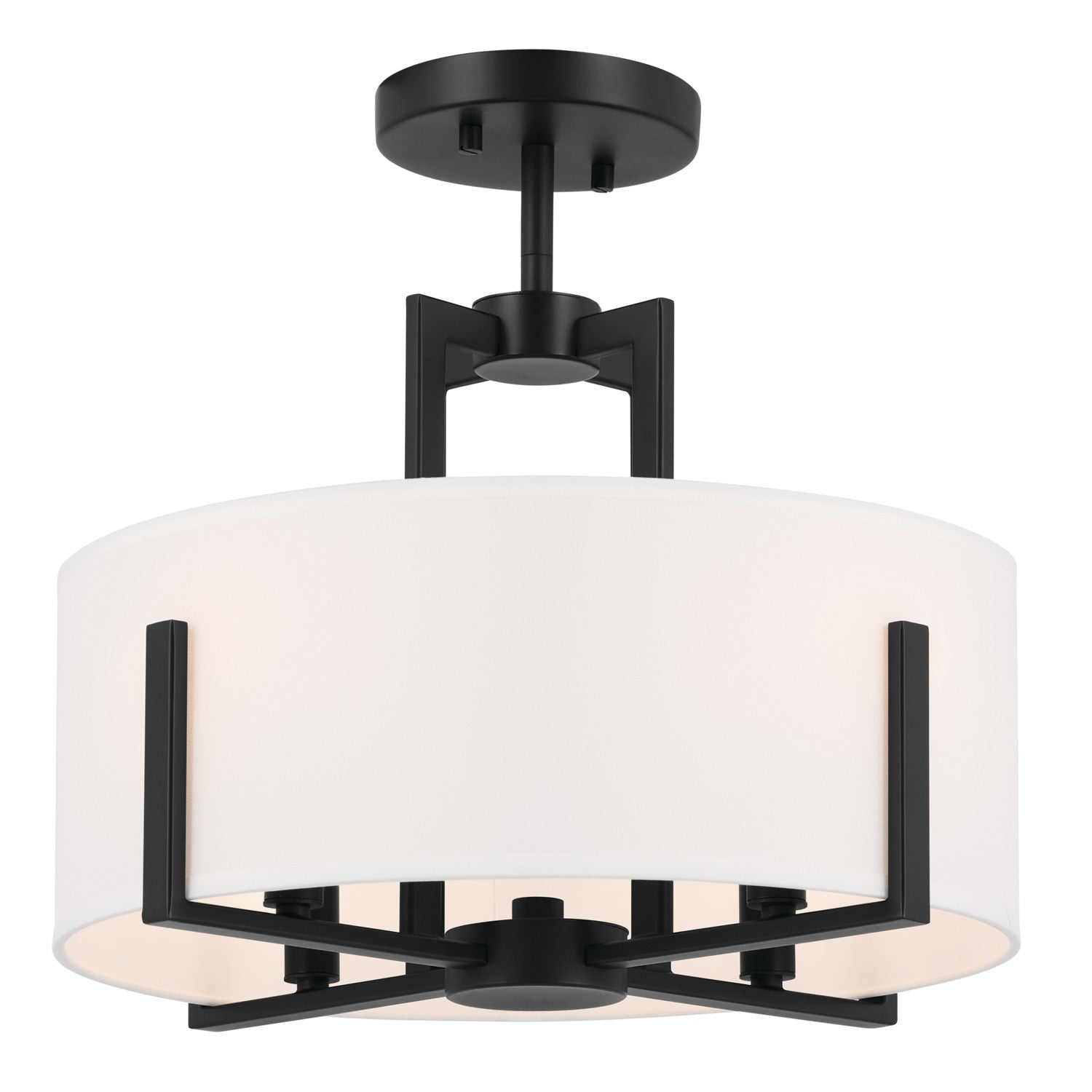 Kichler - 52591BK - Four Light Semi Flush Mount - Malen - Black