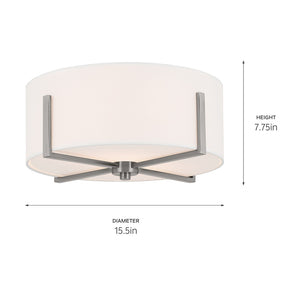 Kichler - 52593CLP - Two Light Flush Mount - Malen - Classic Pewter