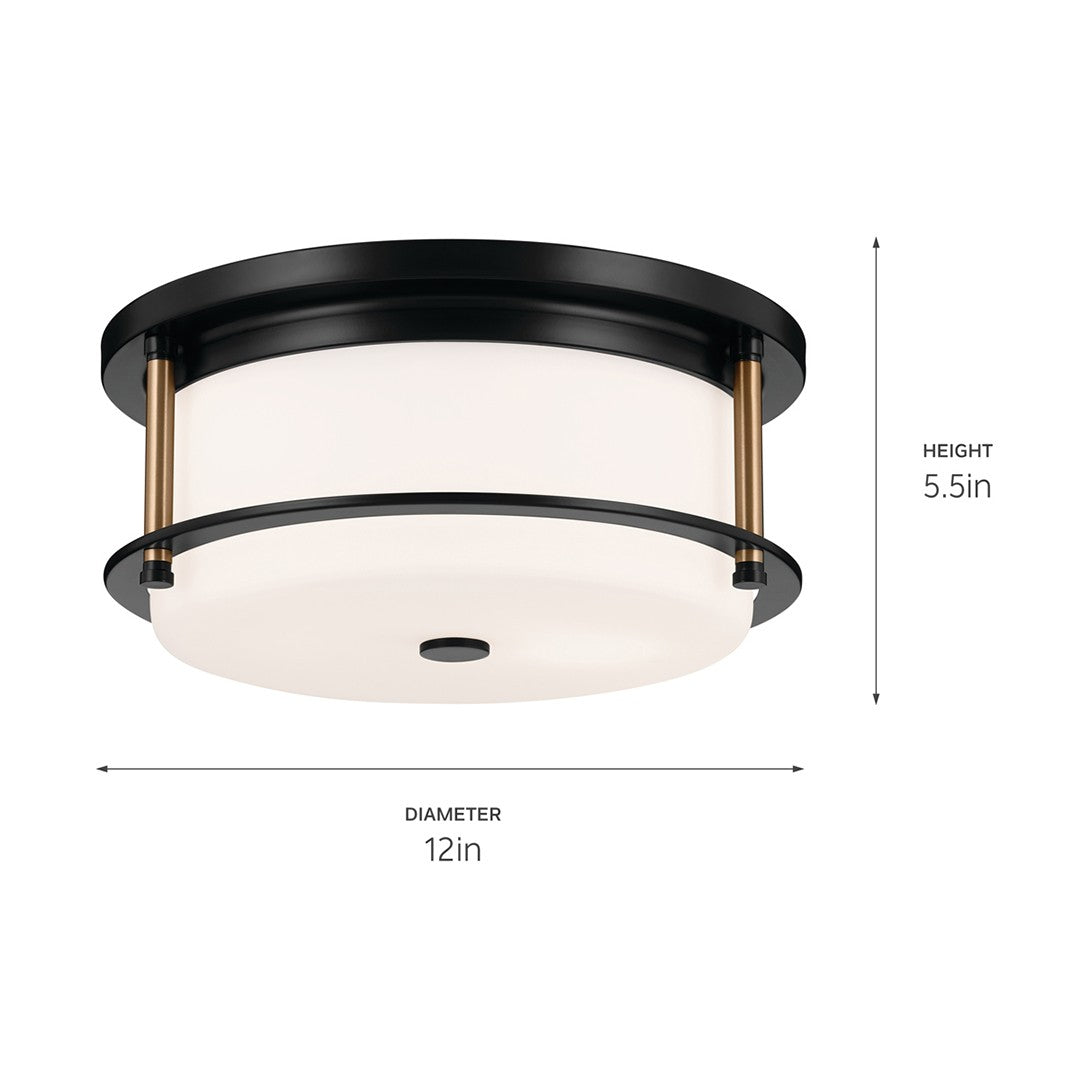 Kichler - 52595BKCPZ - Two Light Flush Mount - Brit - Black