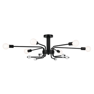 Kichler - 52602BK - Six Light Semi Flush Mount - Ocala - Black