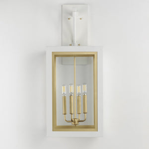 Maxim - 30056CLWTGLD - Four Light Outdoor Wall Sconce - Neoclass - White/Gold