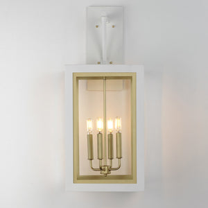 Maxim - 30056CLWTGLD - Four Light Outdoor Wall Sconce - Neoclass - White/Gold