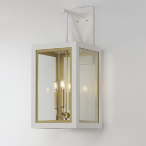 Maxim - 30056CLWTGLD - Four Light Outdoor Wall Sconce - Neoclass - White/Gold