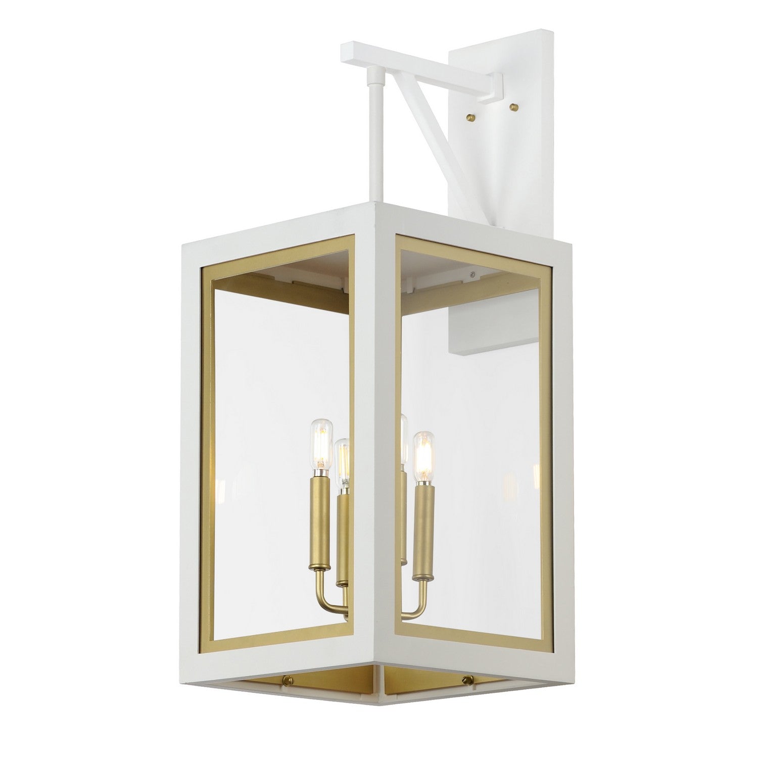 Maxim - 30056CLWTGLD - Four Light Outdoor Wall Sconce - Neoclass - White/Gold