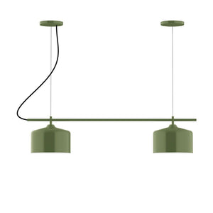 Montclair Light Works - CHB419-22-C12 - Two Light Linear Chandelier - Axis - Fern Green