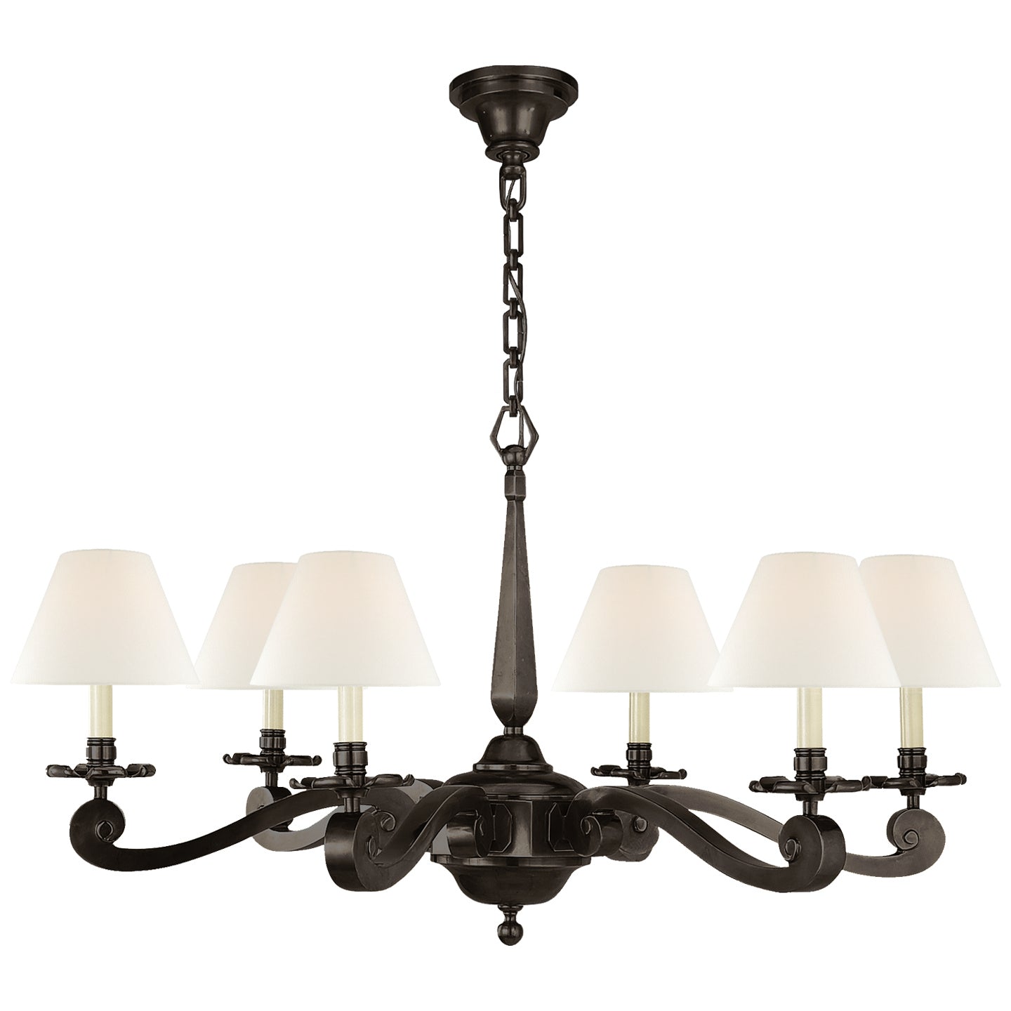 Visual Comfort Signature - AH 5010GM-L - Six Light Chandelier - Myrna - Gun Metal