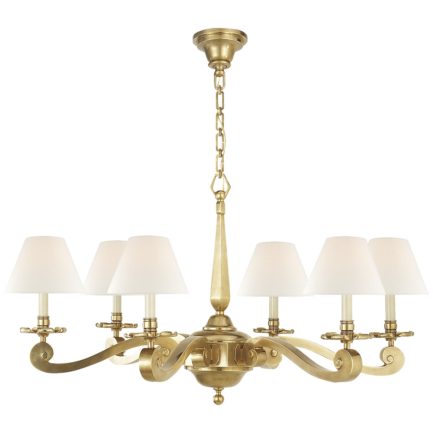 Visual Comfort Signature - AH 5010NB-L - Six Light Chandelier - Myrna - Natural Brass