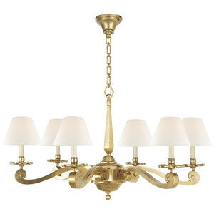 Visual Comfort Signature - AH 5010NB-L - Six Light Chandelier - Myrna - Natural Brass