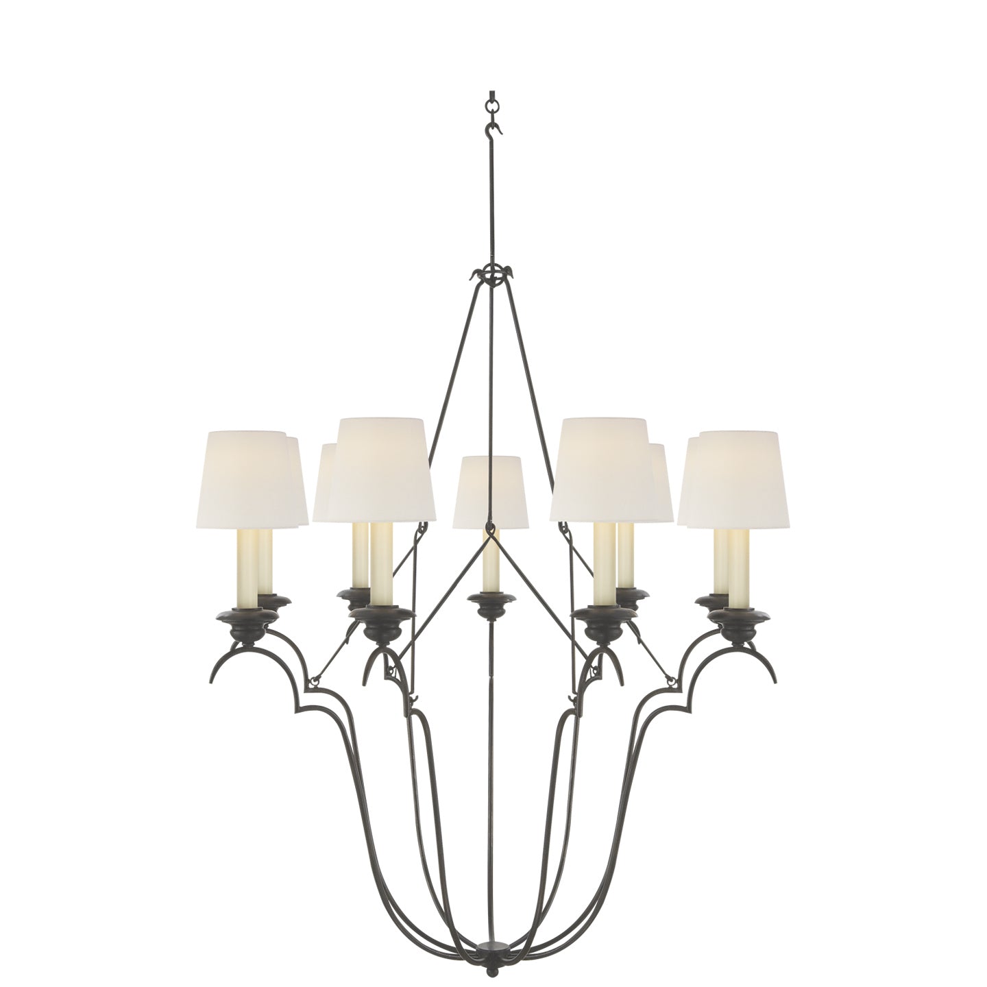 Visual Comfort Signature - CHC 1403AI-L - Nine Light Chandelier - Belvedere - Aged Iron