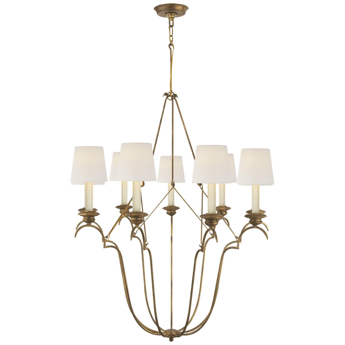 Visual Comfort Signature - CHC 1403GI-L - Nine Light Chandelier - Belvedere - Gilded Iron