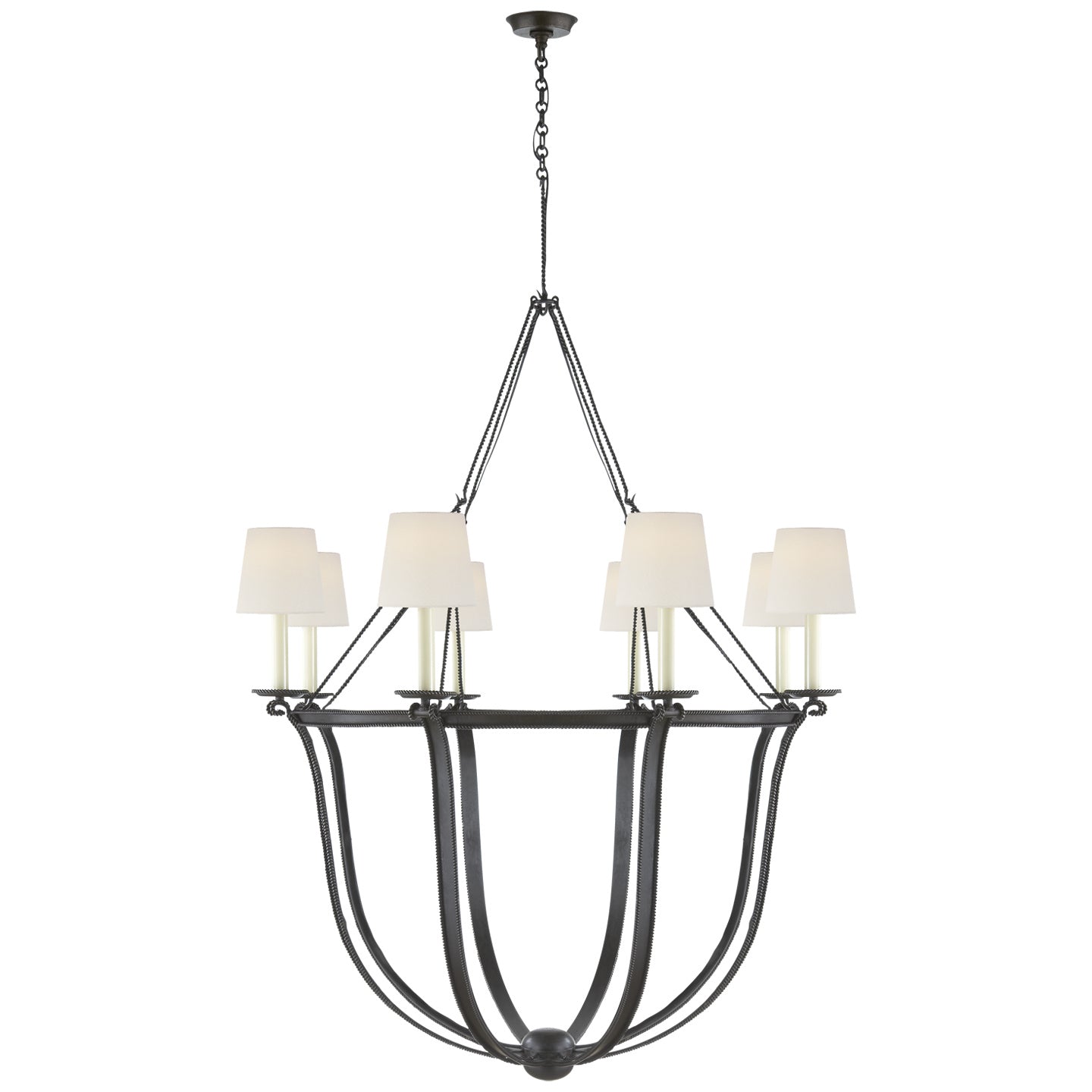 Visual Comfort Signature - CHC 1577AI-L - Eight Light Chandelier - Lancaster - Aged Iron