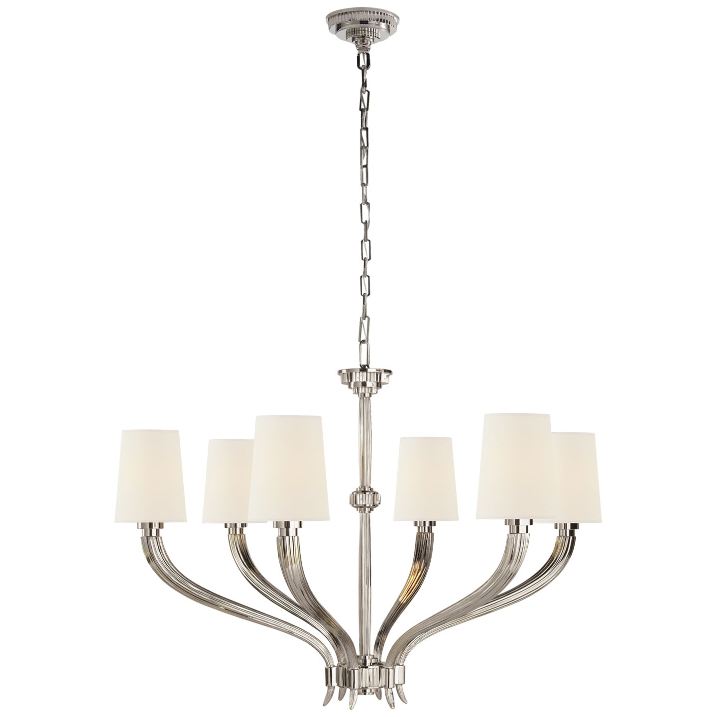 Visual Comfort Signature - CHC 2462PN-L - Six Light Chandelier - Ruhlmann - Polished Nickel