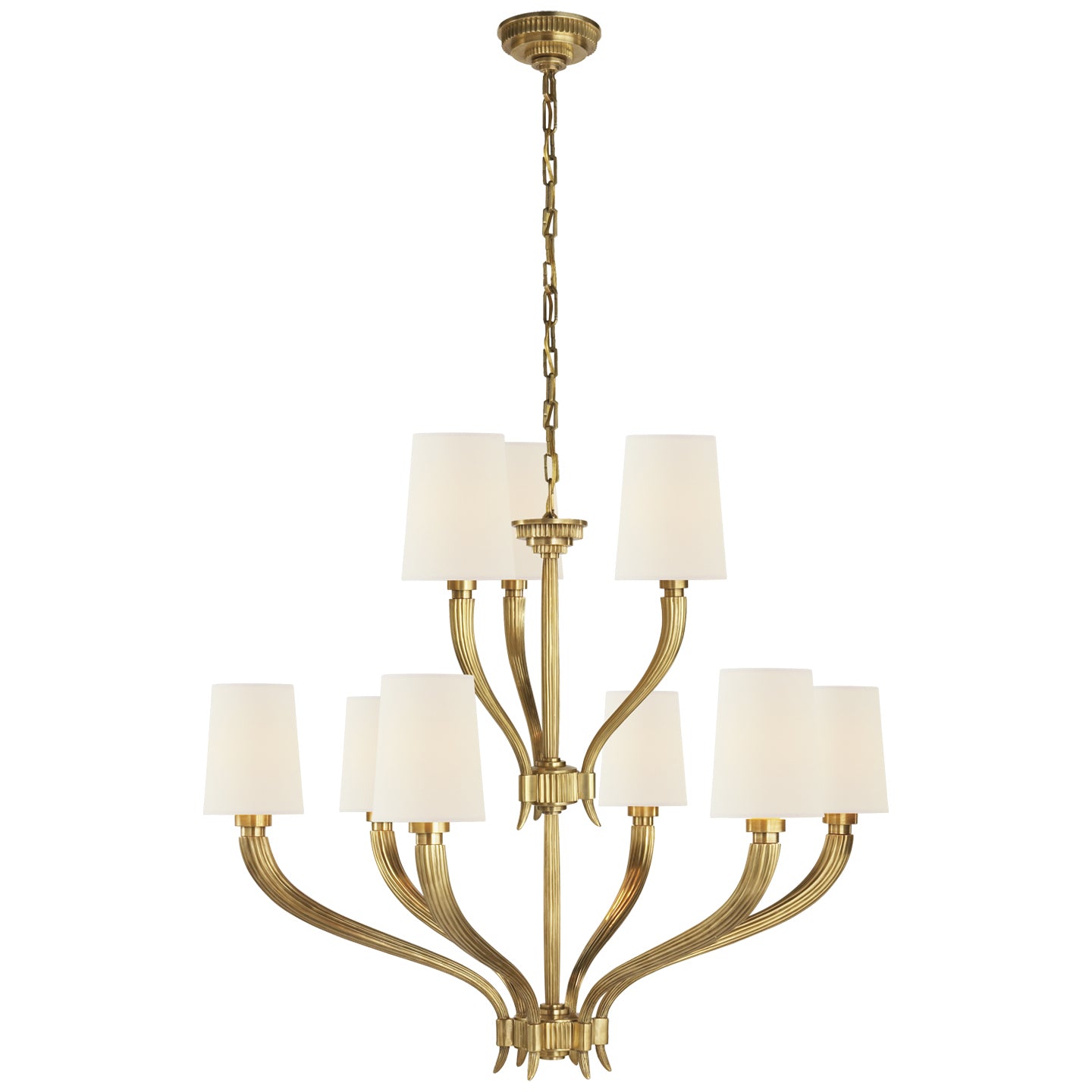 Visual Comfort Signature - CHC 2465AB-L - Nine Light Chandelier - Ruhlmann - Antique-Burnished Brass